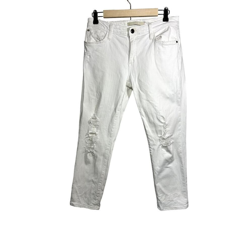 JOE'S Women's Vintage Reserve Distressed Easy Crop Denim Jeans White Size 27